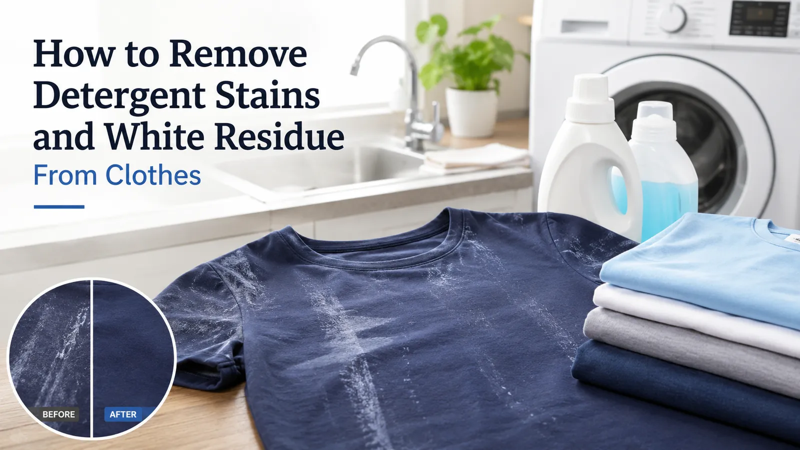 How to Remove Detergent Stains and White Residue From Clothes